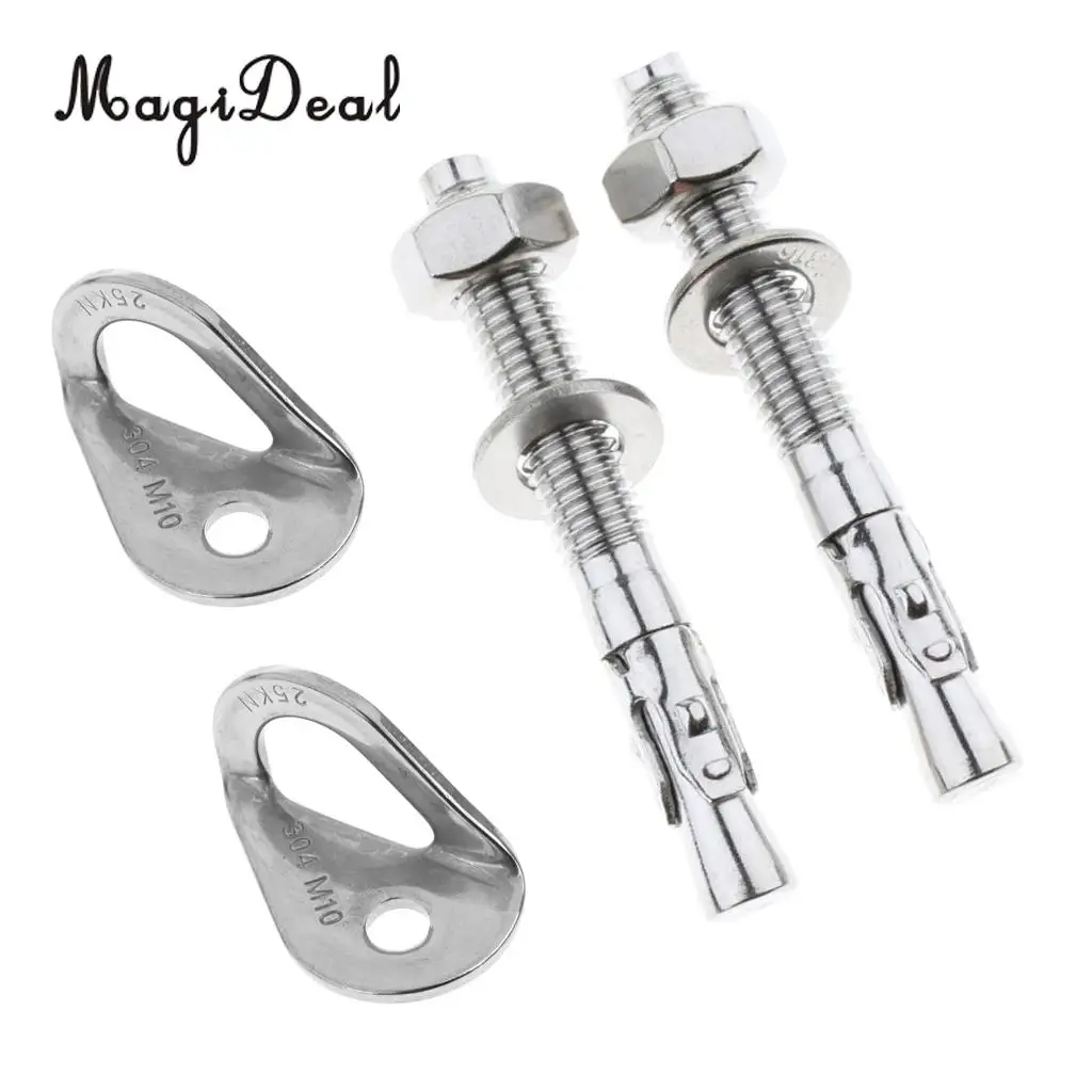4pcs Stainless Steel Climbing 25KN Anchor Plates Expansion Bolts Set