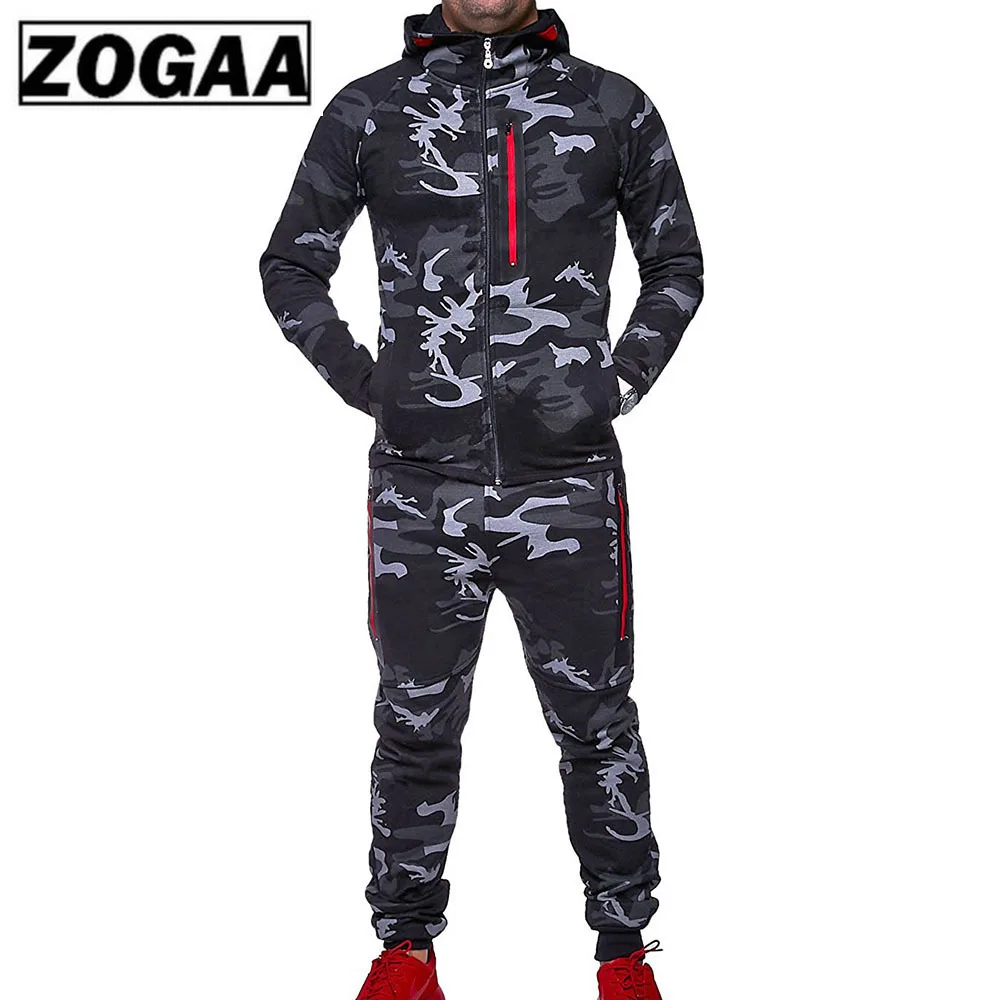 ZOGAA Men Sets Track Suit 2018 Camouflage Jacket Camo Print Tracksuit Matching Sportswear Hoodie Coat Pants Sweatsuit Military ZOGAA Men Sets Track Suit 2018 Camouflage Jacket Camo Print Tracksuit Matching Sportswear Hoodie Coat Pants Sweatsuit Military