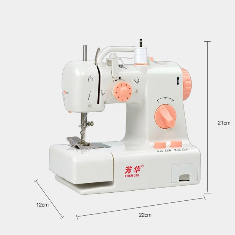Мини электрическая швейная машина с швейными машинами Аксессуары Регулируемый, автоматический швейный инструмент для шитья