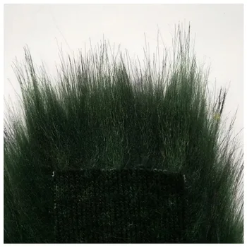 

Dark green faux fox fur plush high artificial hair fabric
