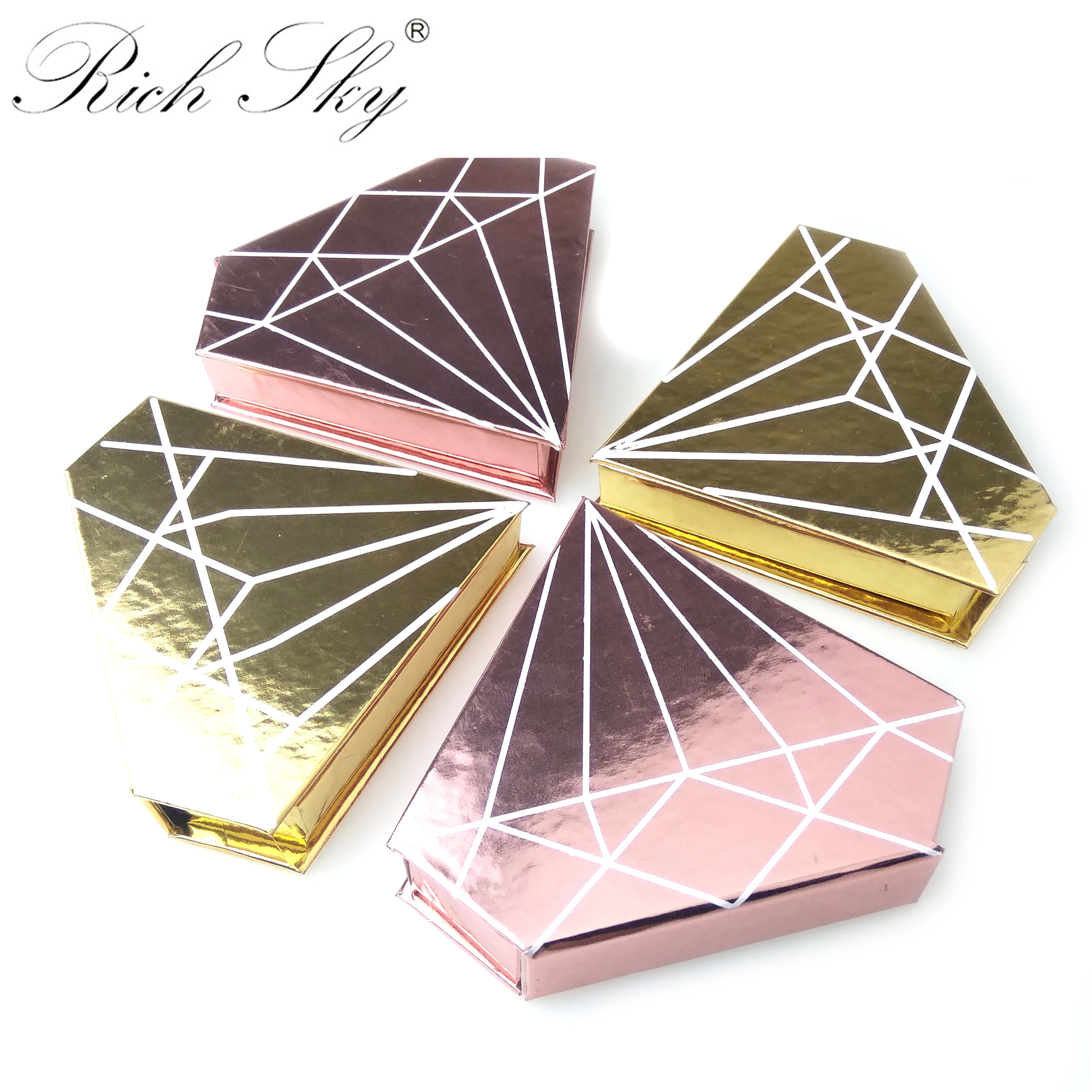 

China suppliers rich sky provide 100% mink lashes private label 3d false eyelashes and custom box