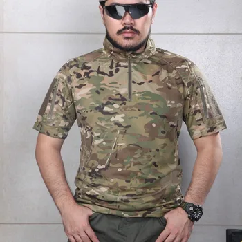 

New Summer Multicam Camouflage Tactical Shirt Quickdry 100% Polyster T Shirt CP CB MCA MTP MCBK GREY