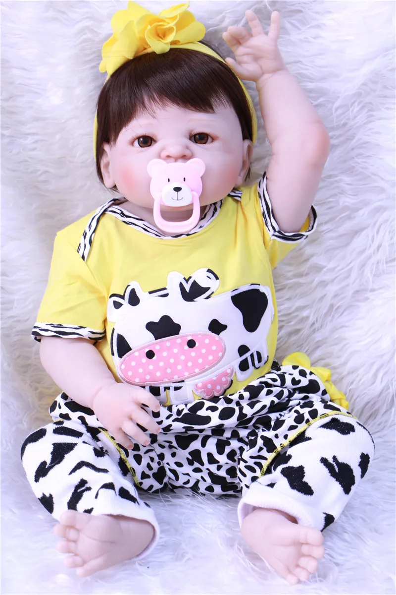 

DOLLMAI full Silicone Vinyl Dolls 55cm Reborn Baby high quality Handmade Lifelike Babies play house toy Children's birthday gift