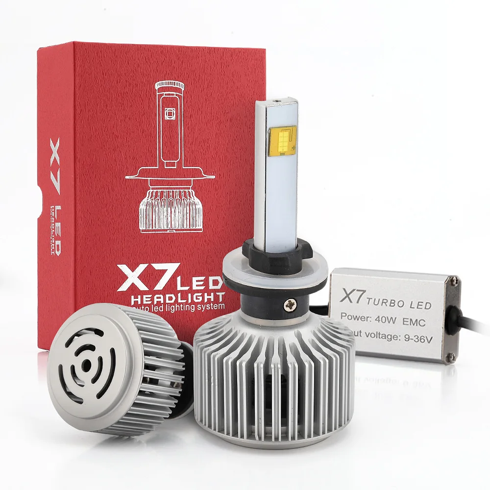

All In One X7 Led Car Headlight 880 9004 9005 9006 9007 H1 H3 H4 H7 H11 6000K Super Bright 80W 7200LM Auto Fog Headlamp DC9-36V