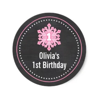 3 8 см Whimsical Winter Onederland 1st Birthday Name классическая круглая наклейка | Дом и сад