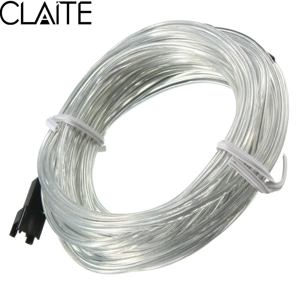 

CLAITE 5M EL Tube Wire DC 12V Flexible Neon LED Flash Light String Waterproof Glow Rope Tube Lamp for House Party Decoration