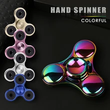 EDC Latest Multicolor Metal Fidget Puzzle Spinner Hand Rainbow Finger Stress Relieve Spinner Tri-spinner Adult Kid Toy Gyro
