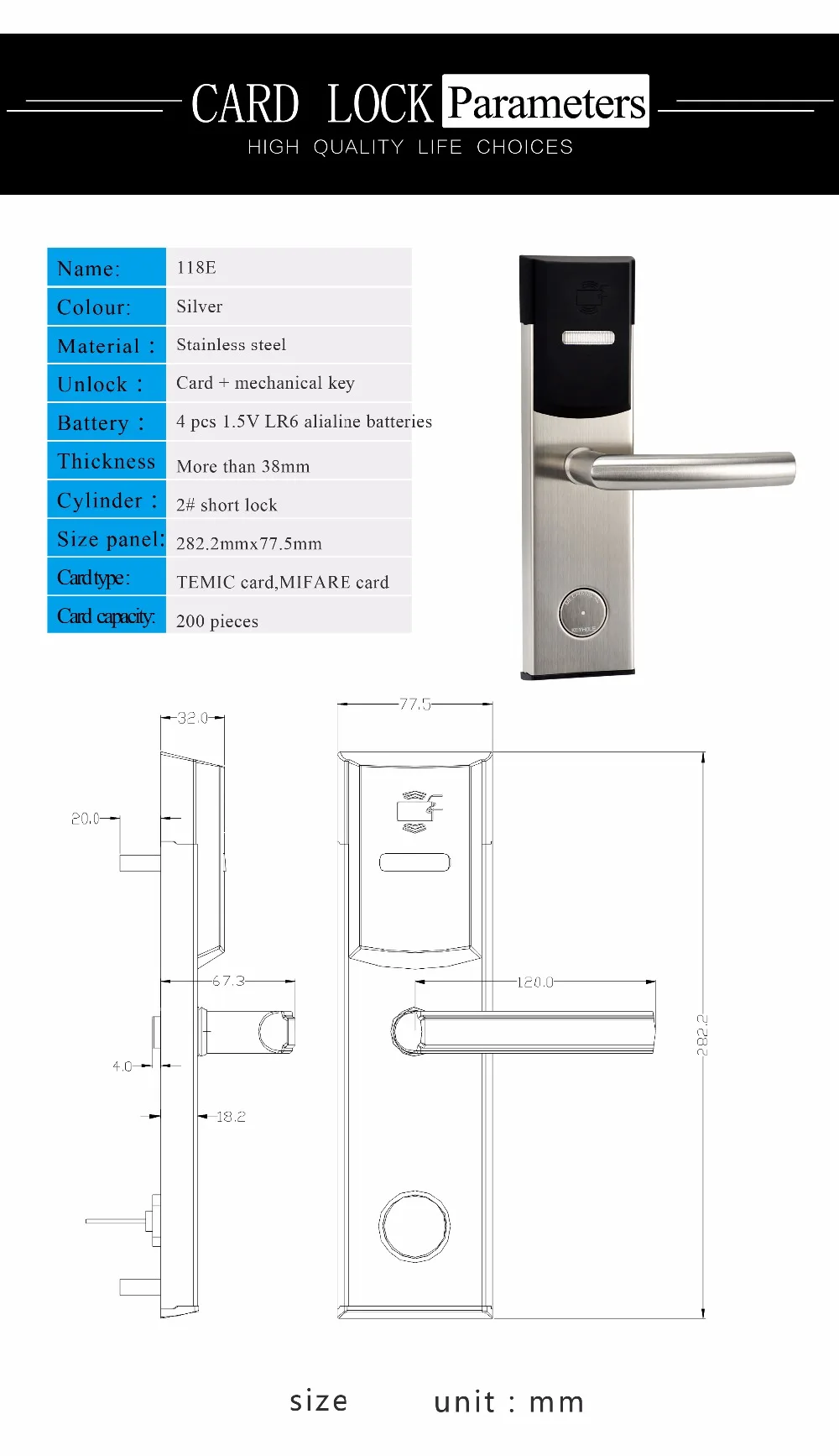 Stainless Steel Free Software Electronic Door Lock Keyless Digital Smart Door Lock Smart Entry For Home or Hotel System