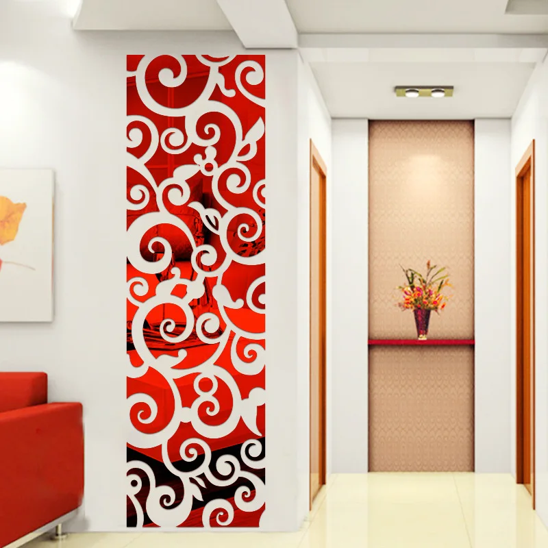 Hollow Acrylic Mirror Xiangyun Screen Wall Sticker Three-dimensional Home Decoration Living Room Stickers | Дом и сад