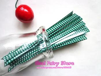 

Wholesale PE Grid pet tie for gift packing, gift tie, bag tie Dark Green GINGHAM Twist Tie Bag clips 1000pcs/lot Free shipping