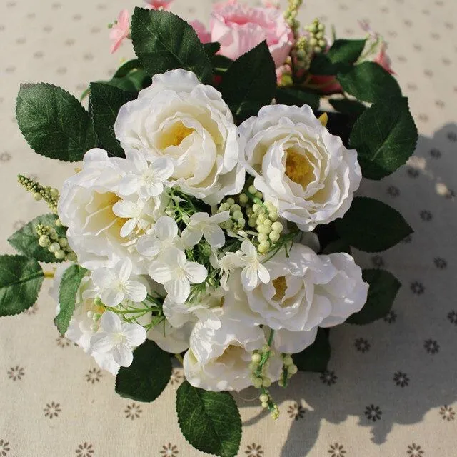 5 вилок/шт украшения свадебные декоративные цветы поддельные пластиковые искусственные растения букет композиция домашние вечерние украшения для сада