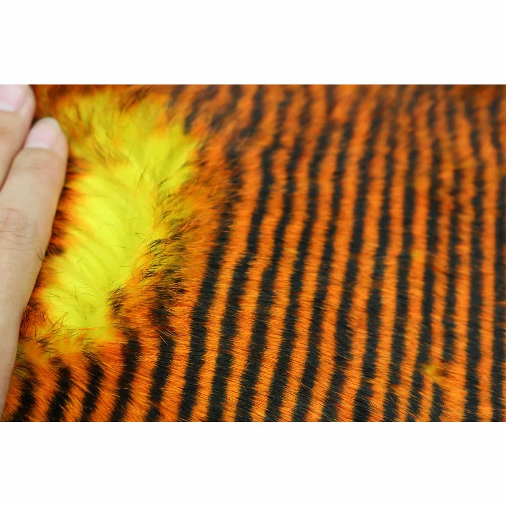 Tigofly 6 шт. синий/тигр, оранжевый цвет, полоски-зонкеры с кроликом, прямой крой, 4 мм ширина, заячьи волосы, мех, бас-материалы для завязывания