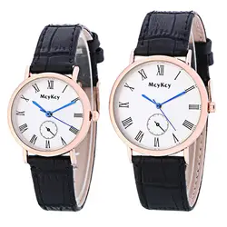 Лидер продаж римскими цифрами из натуральной кожи часы Для женщин Для мужчин влюбленных Повседневные платья кварцевые наручные часы