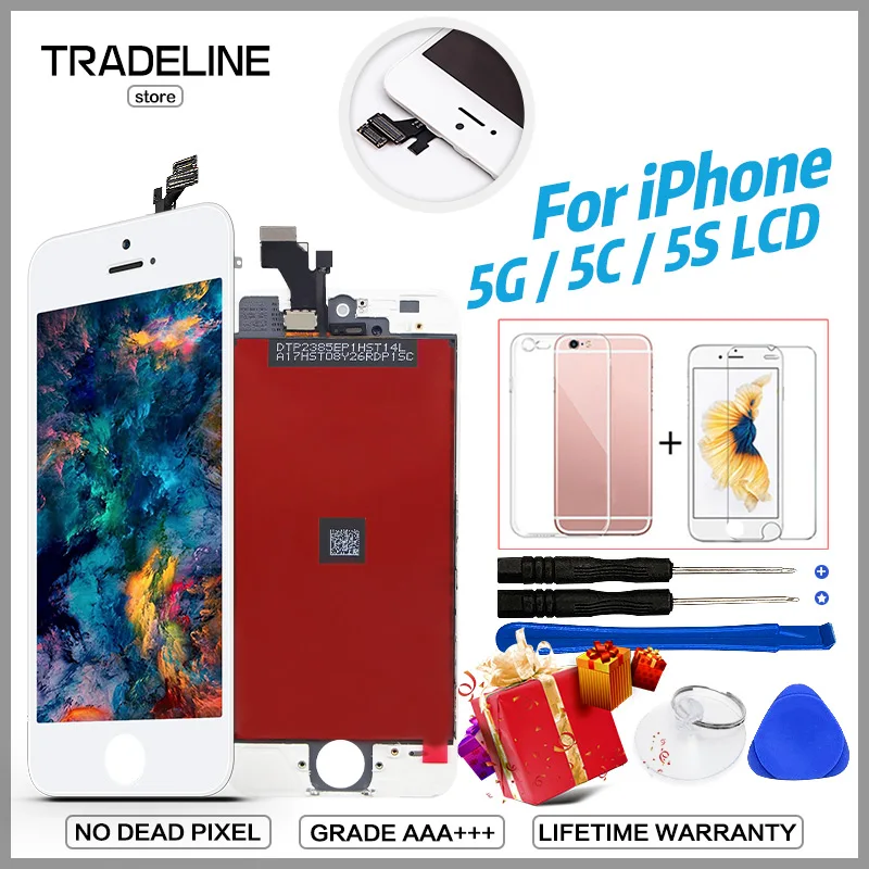 

Grade AAA+++ Screen For iPhone 5 5C 5S LCD With Touch Digitizer Display Assembly Pantalla For iPhone 4 6 Screen No Dead Pixel