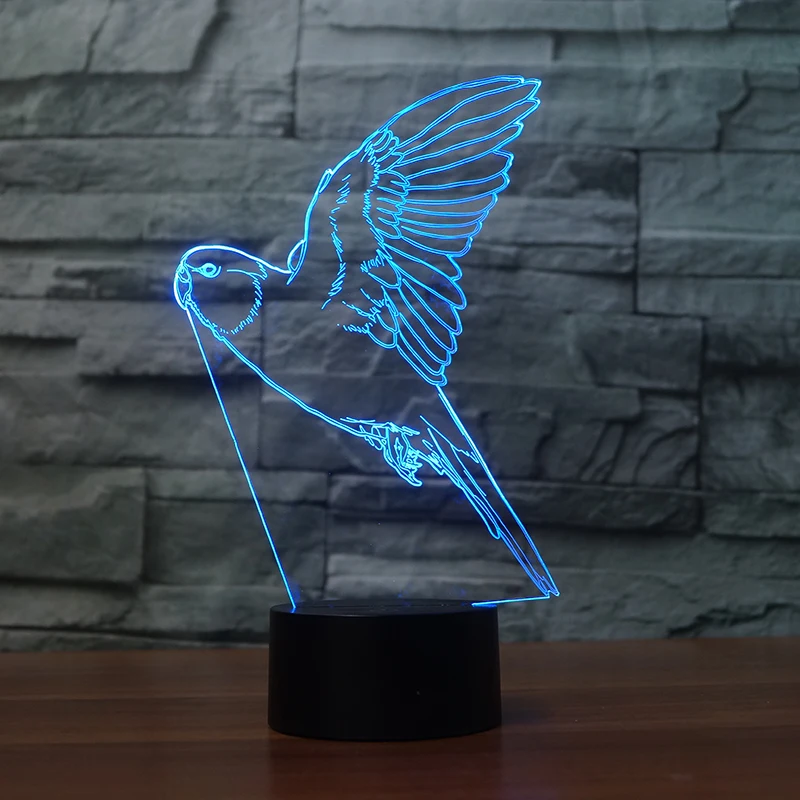 

Flying Parrot 3d Lamp 7 Color Led Night Lamps For Kids Touch Led Usb Table Lampara Lampe Baby Sleeping Nightlight Kids Lamp