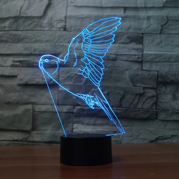 

Flying Parrot 3d Lamp 7 Color Led Night Lamps For Kids Touch Led Usb Table Lampara Lampe Baby Sleeping Nightlight Kids Lamp