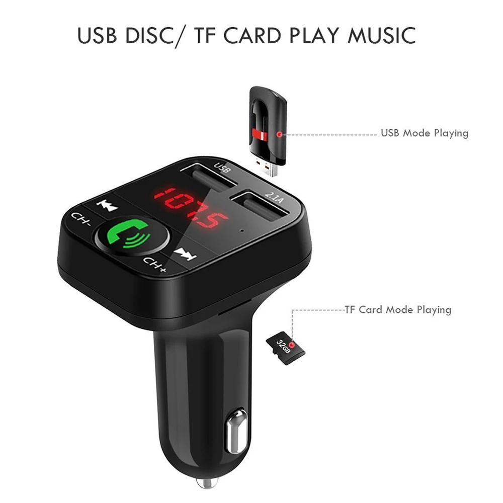 USB автомобильный зарядный Aux аудио модулятор беспроводной BT Громкая связь FM