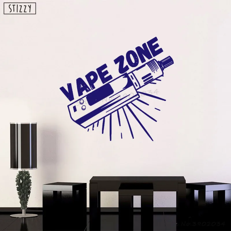 STIZZY Наклейка на стену Vaping Современная Vape зона виниловые наклейки на стену интерьер искусство логотип дизайн съемный клей Декор дым DecalsB778