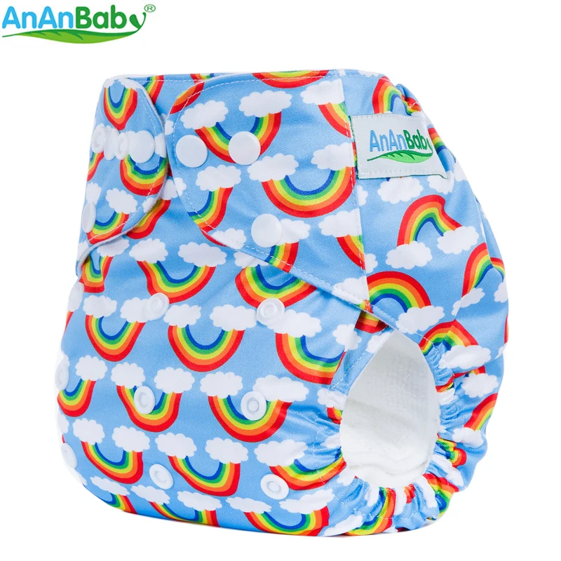 Новые Детские Подгузники AnAnBaby с рисунком из мультфильма, 10 шт., цветные тканевые подгузники без вкладышей