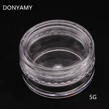 

50pcs 5 Gram New Empty Clear Plastic Cosmetic Jars Eyeshadow Container