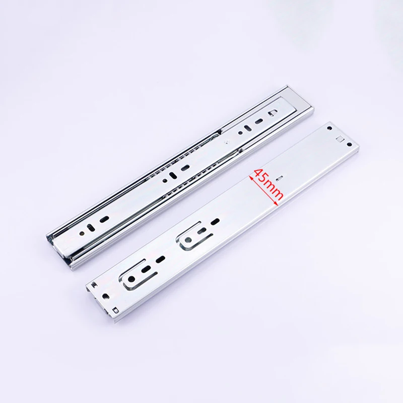 

10inch Mute Steel Damping Buffer Three Section Drawer Slide Soft Self Closing Runner --M25