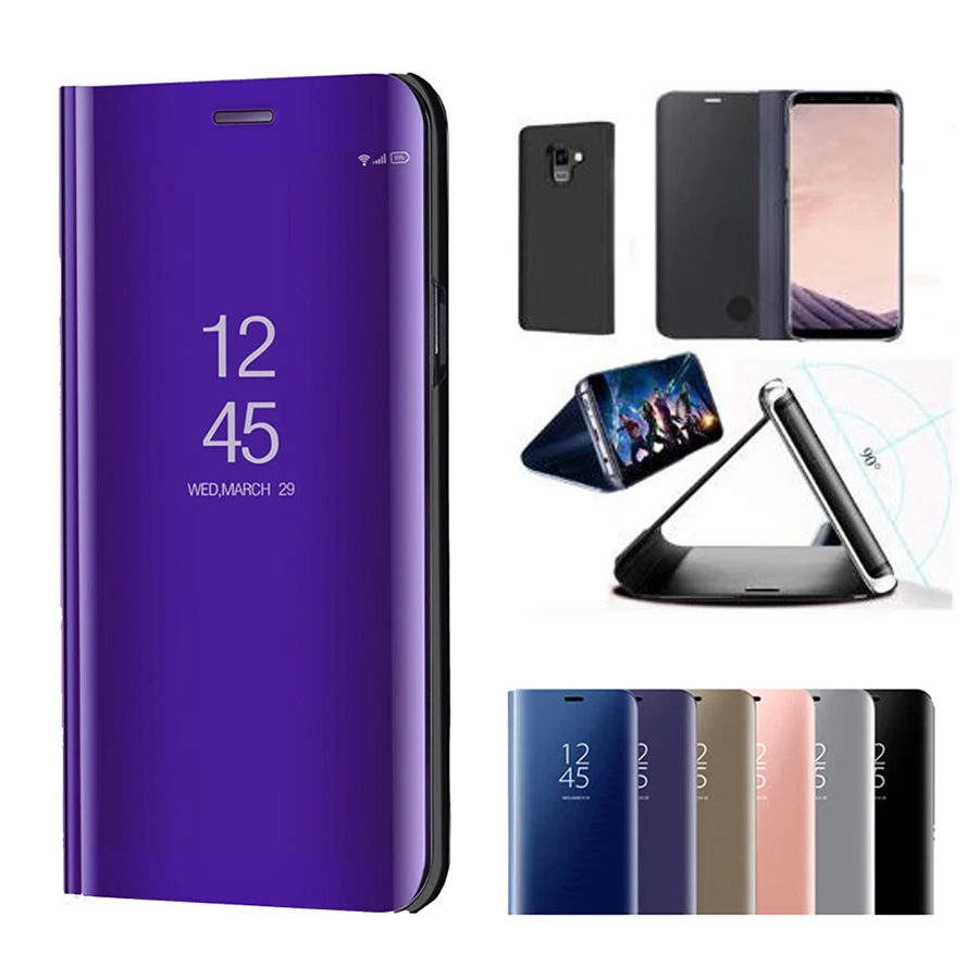 Умный зеркальный флип чехол для Samsung Galaxy S10 S9 S8 S10e Note 9 8 M10 M20 A9 A6 A7 A8 Plus J8 J6 2018 A20 A30 A40 A50