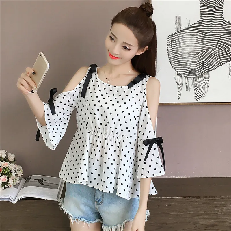 designer polka dot blouse