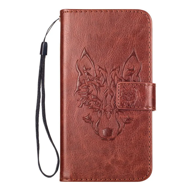 Классический чехол-бумажник GUCOON для Vernee V2 Pro из искусственной кожи, винтажный Чехол-книжка на магните, Модный чехол для телефона s - Цвет: Wolf Brown