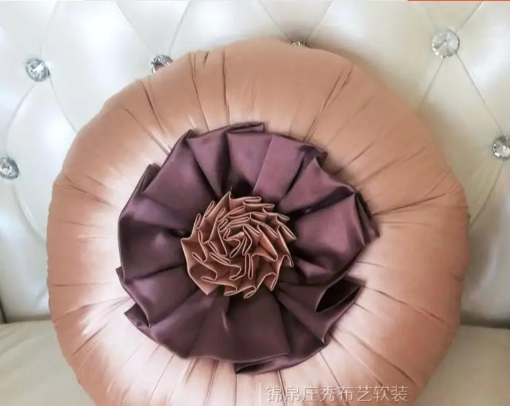Роскошная подушка из искусственного шелка в европейском стиле, круглая подушка с наполнителем в виде тыквы, домашний диван, сиденье, Dec,, FG784
