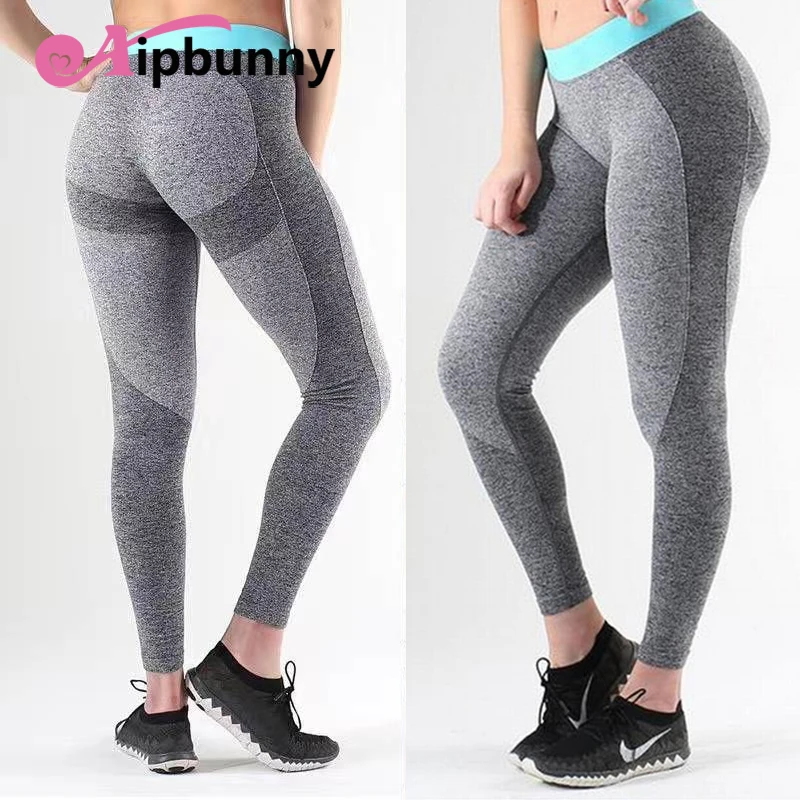 

Aipbunny 2018 New Women push up Elastic breathable Legging Pants High waist Fitness patchwork trousers Jegging Leggins Female XL