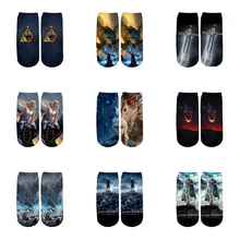 PLstar/носки с изображением Игры престолов в космосе летние модные хлопковые носки с объемным рисунком киски цветные теплые короткие носки по щиколотку высокое качество-1