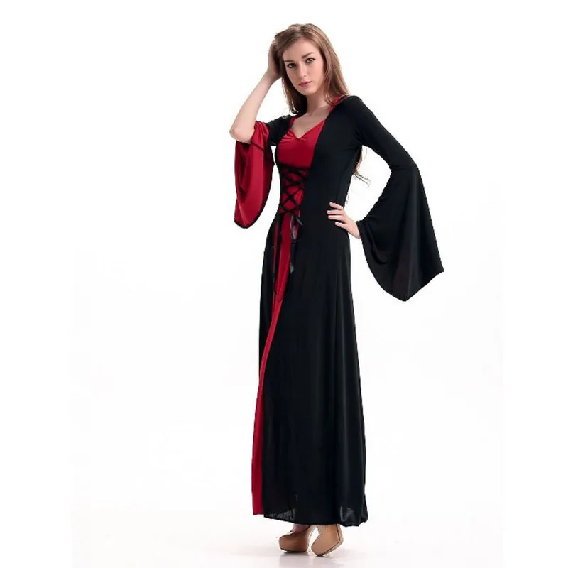 Coshome Medieval Cosplay Costumes Women Wizards Long Evening Dress Adult Halloween Princess Party Games Luxury Queen Gothic Clothing (4)