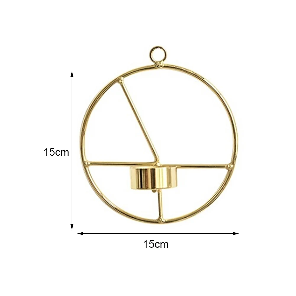 Подсвечник в скандинавском стиле, металлический настенный подсвечник, 3D геометрический Круглый Подсвечник, золотой подсвечник, украшение для дома, свадьбы, ремесло - Цвет: A
