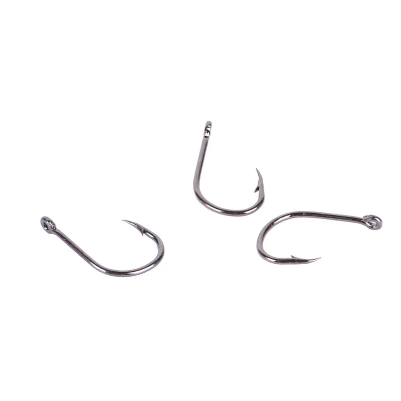 100 Pcs/Box High Carbon Steel Fishhooks barbed Hook Lake River Ocean Fishing Fishhooks High Efficiency Barbed Fishing Hooks