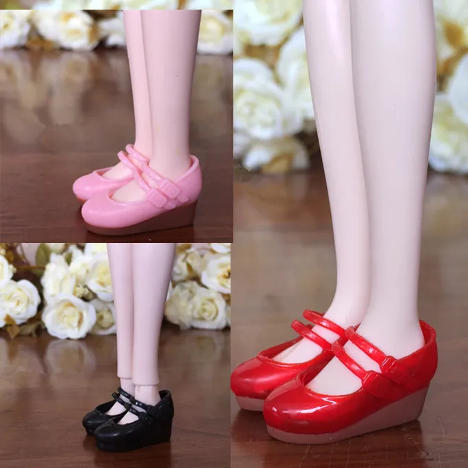 4pair/lot Fashion Shoes For Blythe Dolls 1/6 Plastic Wedge Heel Shoes