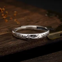Чистый 925 пробы Серебряные ювелирные изделия кольца Панк мужские перстень для Для женщин специальный подарок на Рождество FR035