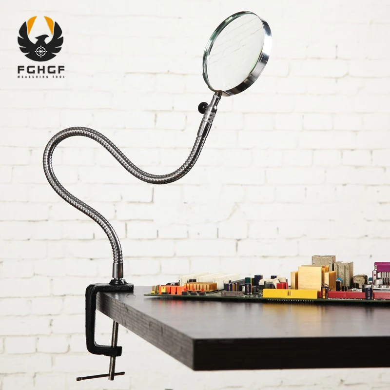 Vente FGHGF 3.5X90mm lentille Loupe Loupe pour broderie Loupe bureau Table pince dossiers métal Repaire Loupe