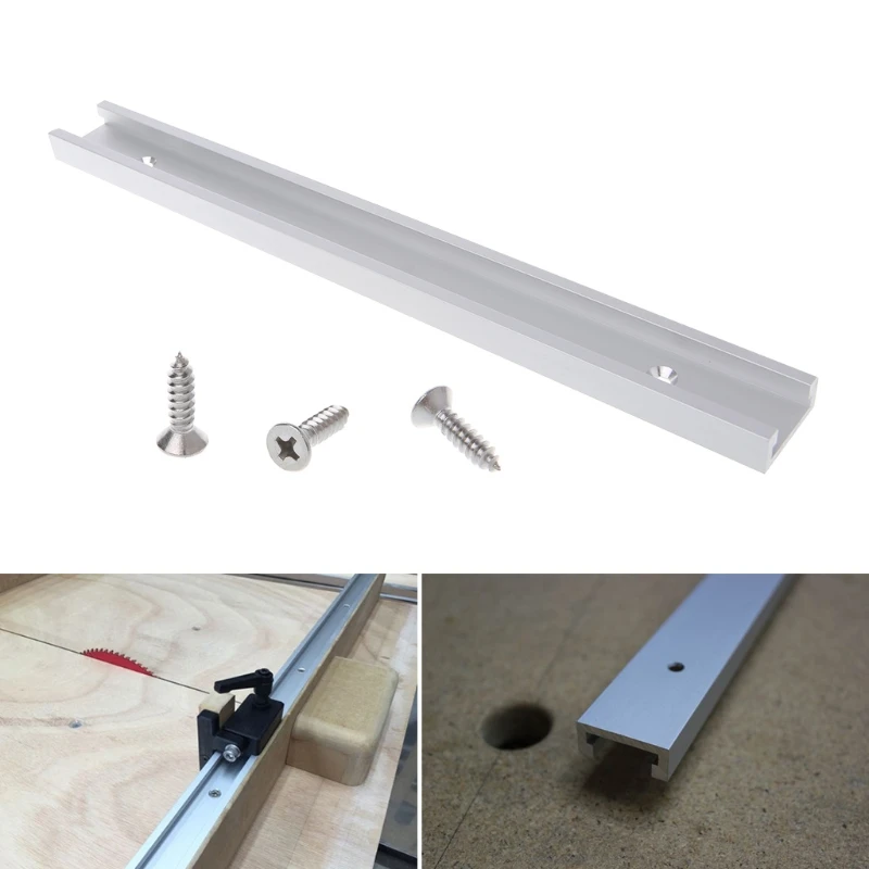 OOTDTY Aluminium Alloy T-track Woodworking T-slot Miter Track Jig Fixture Router Table 1pc 300mm length aluminum alloy t track router table saw woodworking t slot with anti corrosion