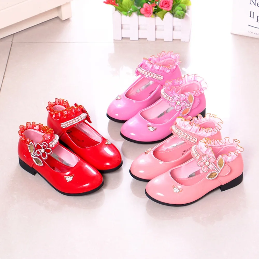2019 girl crystal pearl sandals princess shoes sandals kids sneakers girls shoes jelly sandals summer sandals for girls 40J23 (2)