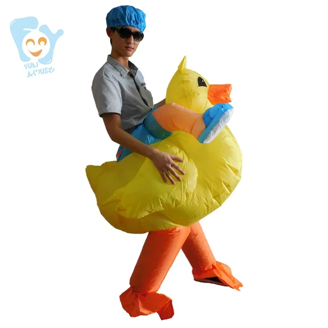 Halloween Costume Men Cosplay Inflatable Yellow Duck Costumes Adult ...