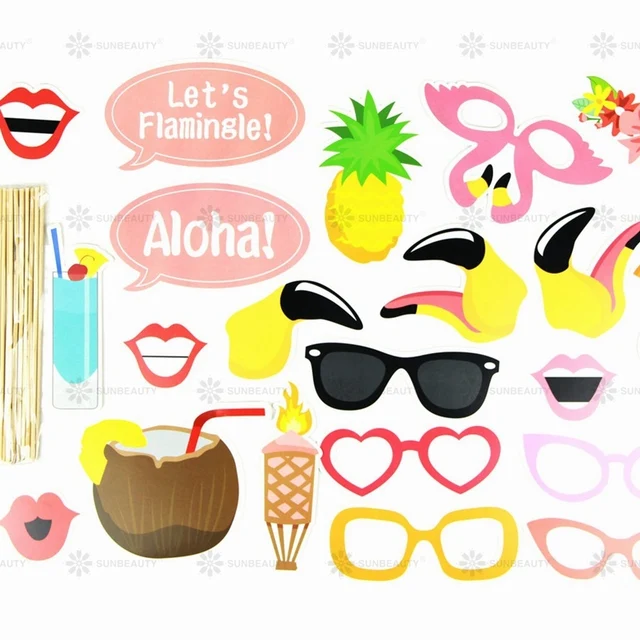 Printable Hawaiian Photo Booth Props Beach Luau Hawaiian Party ...