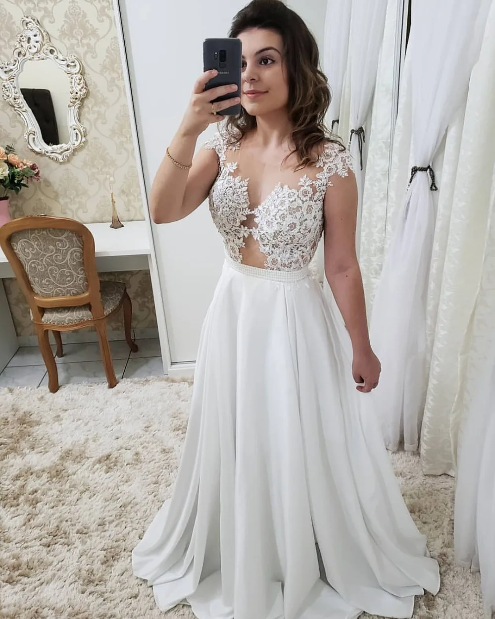 Vestidos de gala элегантное платье с коротким рукавом, кружевные Выпускные платья с аппликацией, длинное сексуальное вечернее платье трапециевидной формы с открытой спиной и поясом с бисером