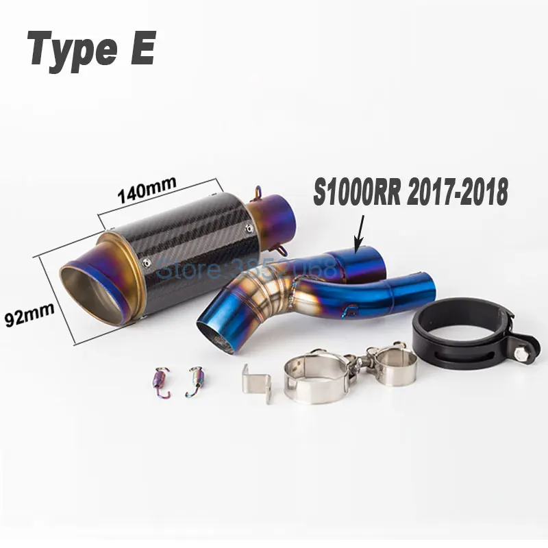 

Motorcycle Carbon Fiber Exhaust Muffler Escape Motorbike Exhaust Pipe Middle Pipe Fit for S1000RR 2017-2018 Year