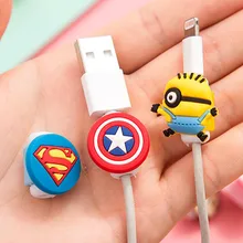 10pcs lot Cartoon USB Cable Earphone Protector headphones line saver For Mobile phone charging line data