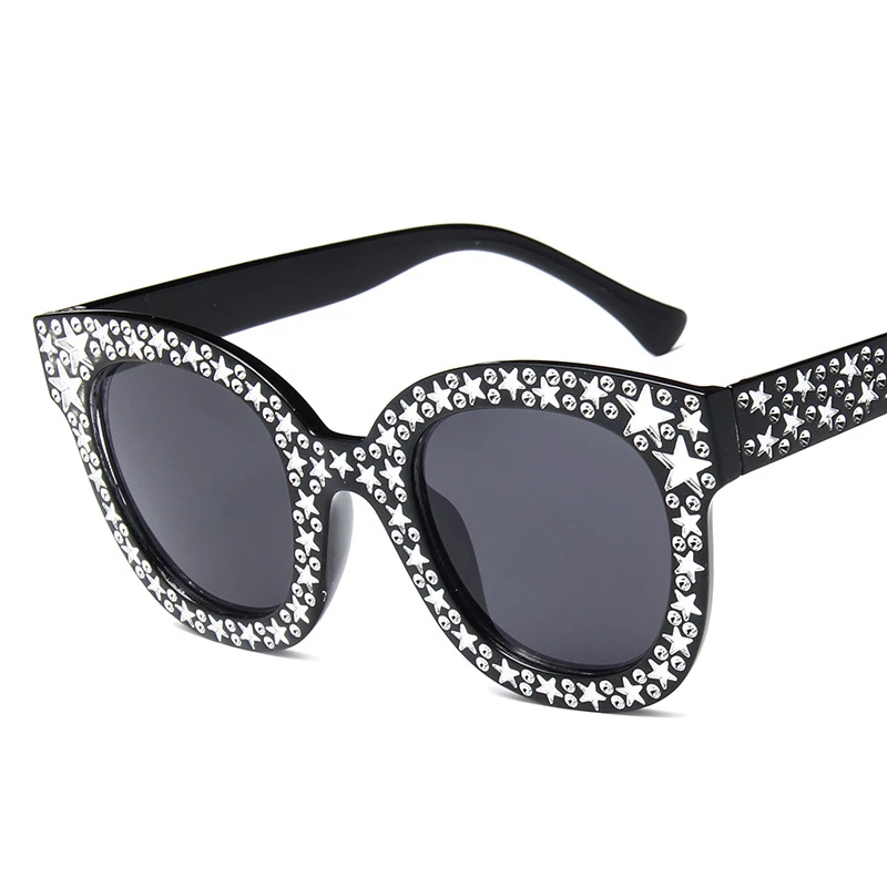 Роскошные квадратные солнцезащитные очки для женщин, фирменный дизайн, Ретро стиль, кристальная звезда, солнцезащитные очки для женщин, женские зеркальные солнцезащитные очки, zonnebril dames