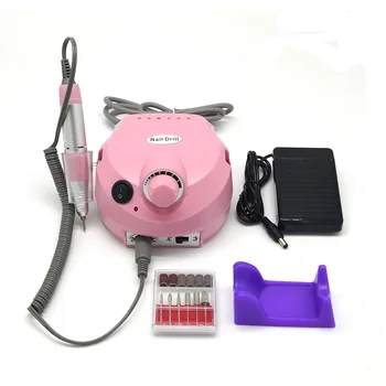 

Free shipping wholesale Electric Nail Art Equipment Glazing Manicure Machine 6 Bits Kit Tools With Foot Pedal