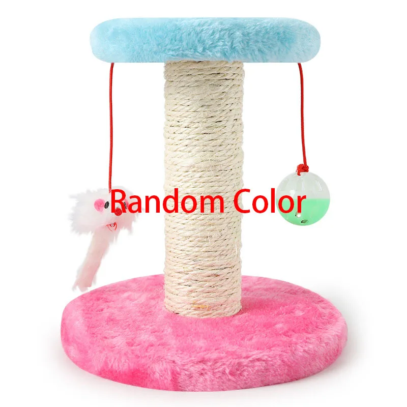 Random Color Cat Scratching Post Climbing Frame Hanging Mouse Cats Toy Plush Cloth Cat Scratching Toy Scratcher - Цвет: Random Color
