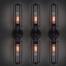 Настенные светильники Лофт промышленный американский стиль двухконцевая настенная лампа слайдер Лофт бар/спальня старинные настенные лампы Винтаж Эдисон свет