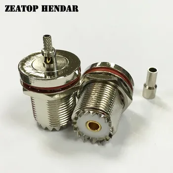

50Pcs Brass SO239 UHF Female Bulkhead Window Crimp for RG174 RG178 RG316 LMR100 Cable RF Antenna Coaxial Connector