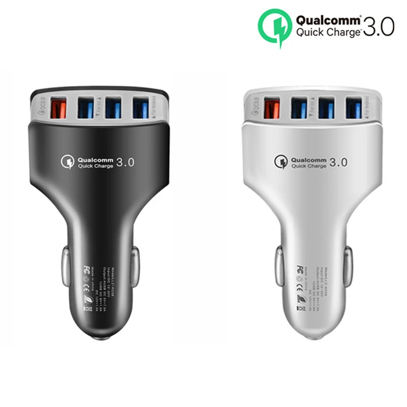 Quick Charge 3.0 Car Cigarette lighter 7A QC3.0 Turbo Fast Charging Car-charger 4 USB Car Mobile Phone Charger for iPhone 8 7 X